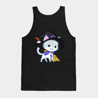 Halloween Chibi Winged Kitty - White Witch Cat Tank Top